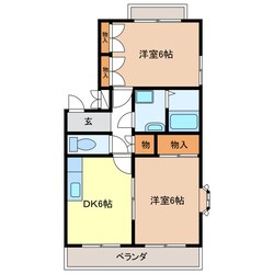 エスポワール村木Ｄの物件間取画像